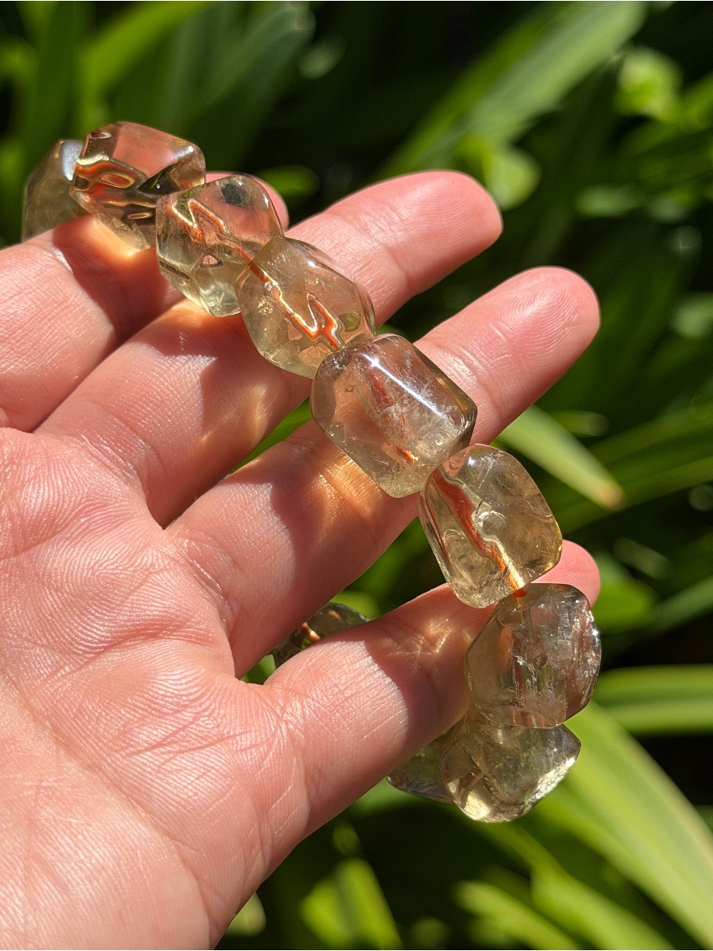 14mm free form smoky citrine bracelet 7.5 Inches 2511 - Picture 4 of 8